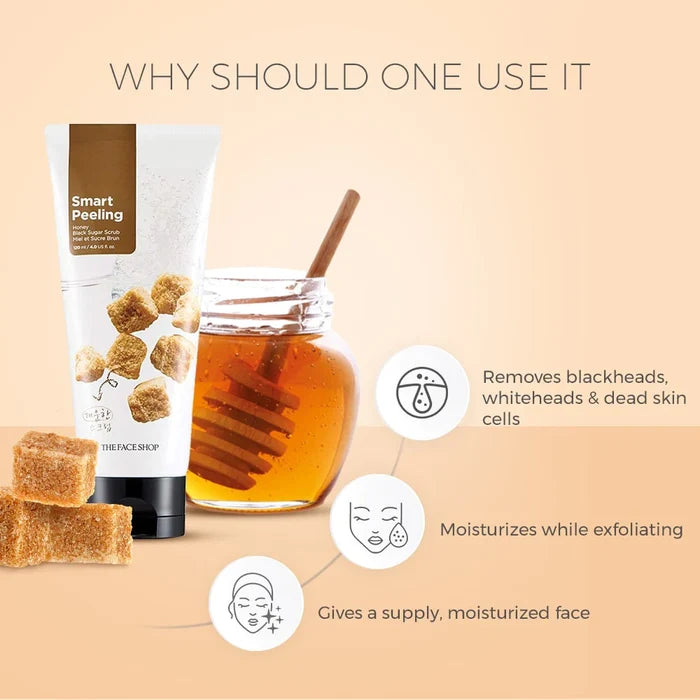THE FACE SHOP Smart Peeling Honey Black Sugar Scrub