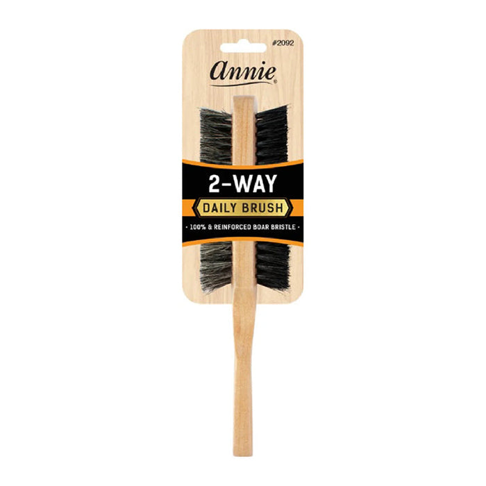 ANNIE two way wooden brush for hair with 100 percent reinforced boar bristle for daily use