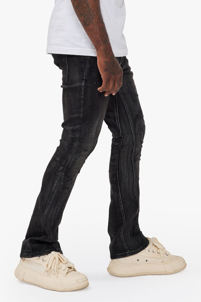 Valabasas "Astonish" Black Grey Stacked Denim Jeans