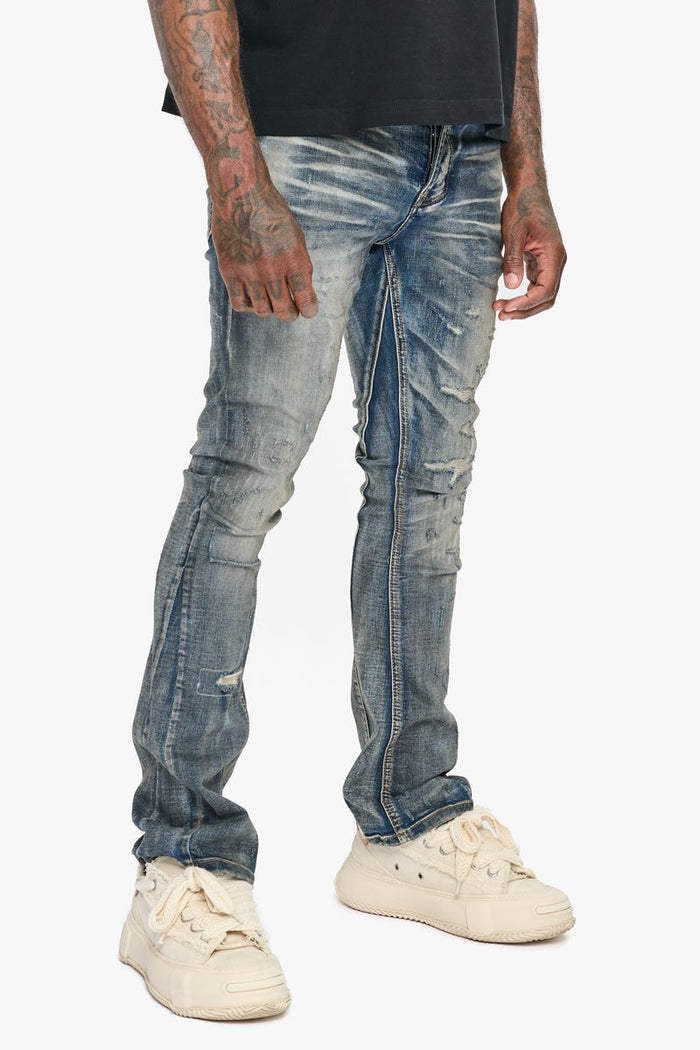 Valabasas "Hibit" Vintage Blue Stacked Denim Jeans