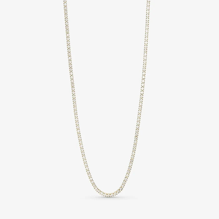 Wolff Jewelry - Crystal Tennis halskæde - 18 karat guldbelagt