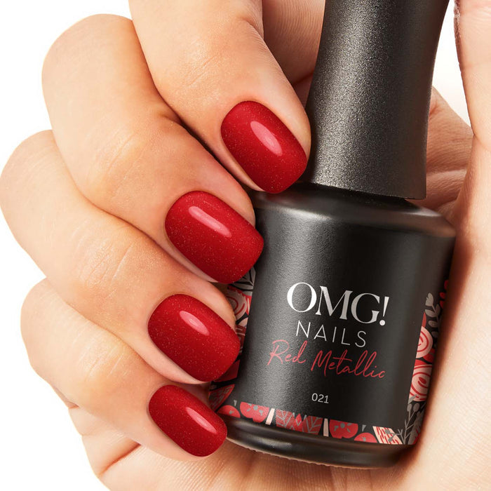 021 Red Metallic Gel Polish