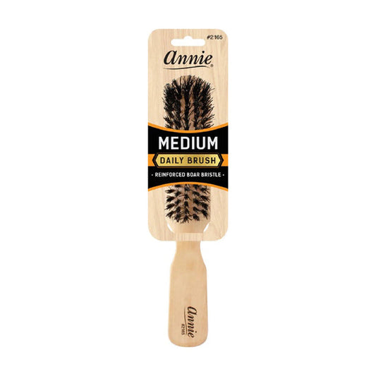 ANNIE medium paddle daily hair brush with wooden handle and boar and nylon bristle brush for styling