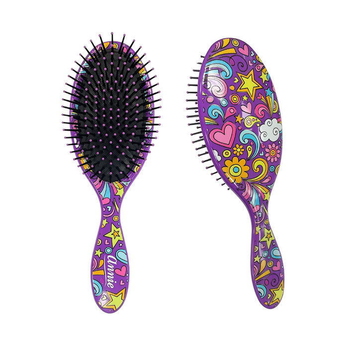 #02247 Detangling Round Paddle Brush [Purple Starlight]