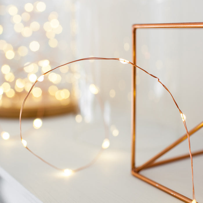 20 Warm White Led Copper Micro Fairy Lights