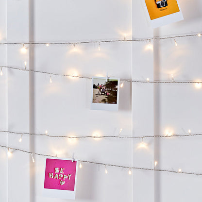 200 Warm White Led Fairy Lights On Clear Cable