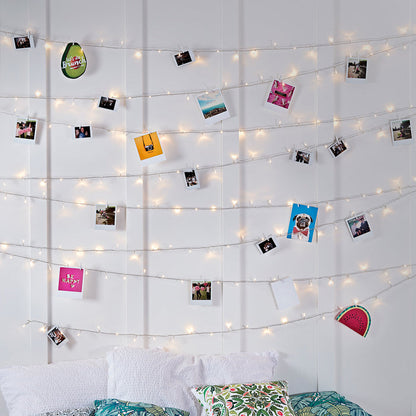 200 Warm White Led Fairy Lights On Clear Cable