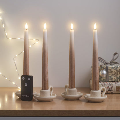 4 Bronze Ombre  TruGlow® Remote Control LED Taper Candles