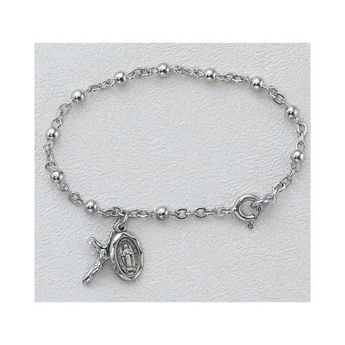 5" All Sterling Rosary Bracelet