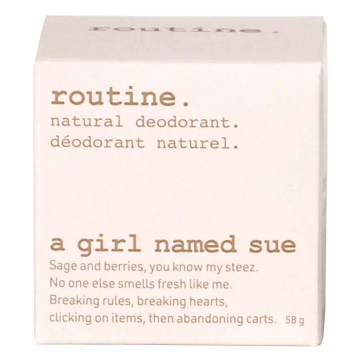 Package of Routine. A Girl Named Sue Deodorant 58g