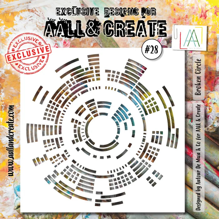 AALL & Create - Stencil - 28 - Vortex. Size: 15.4x15.4 | 6"x6". Available at Embellish Away located in Bowmanville Ontario Canada.