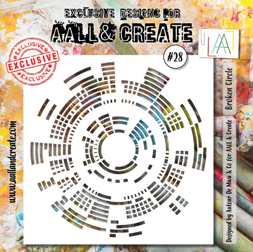 AALL & Create - Stencil - 28 - Vortex. Size: 15.4x15.4 | 6"x6". Available at Embellish Away located in Bowmanville Ontario Canada.