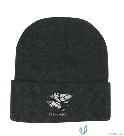 Gray knit beanie in acrylic beanie style perfect for uniforms and casual wear