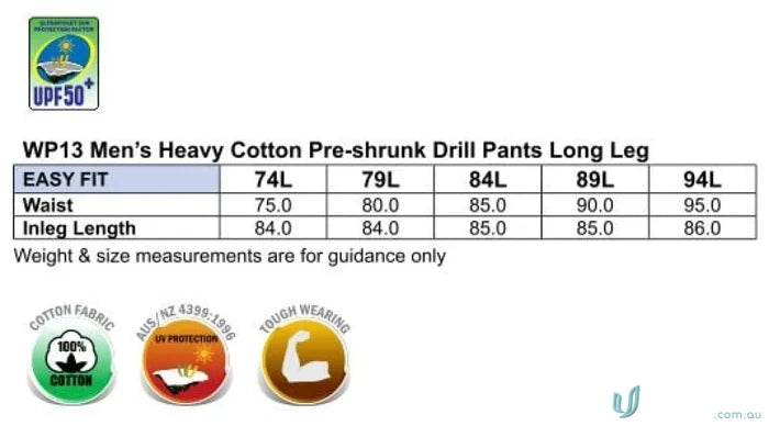 Winning Spirit WP08 AIW Heavy Cotton Pre-Shrunk Drill Stout Pants