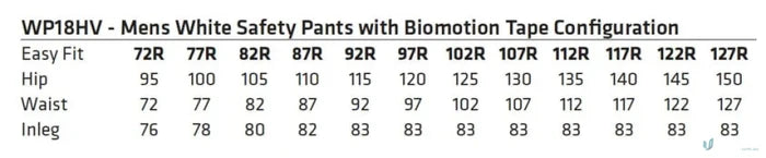 Winning Spirit WP18HV AIW White Safety Pants with Biomotion Tape in White