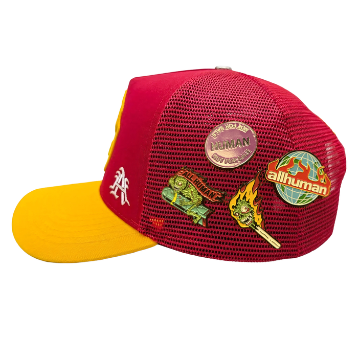 All Human "10 Percs" Snapback - Red/Yellow