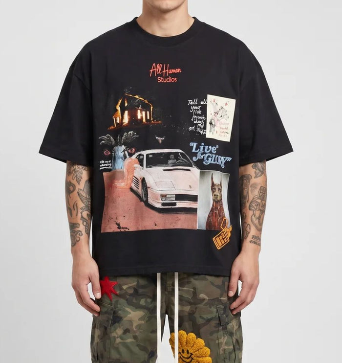 All Human "White Ferrari" Tee - Black