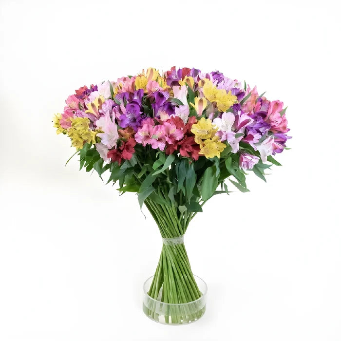Alstroemeria Spiral Valentines Flower Arrangement - Image