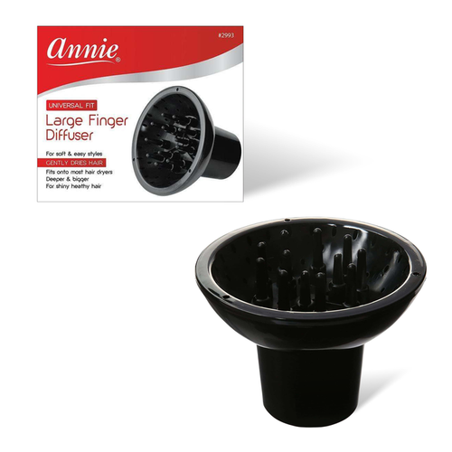 Annie Large Finger Diffuser, 1 Piece Hair Dryer Attachment, Black