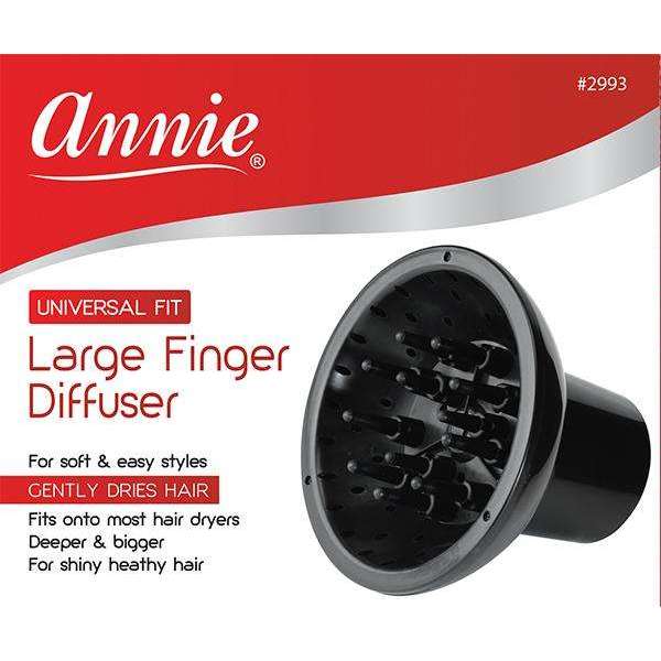 Annie Large Finger Diffuser, 1 Piece Hair Dryer Attachment, Black