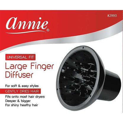 Annie Large Finger Diffuser, 1 Piece Hair Dryer Attachment, Black