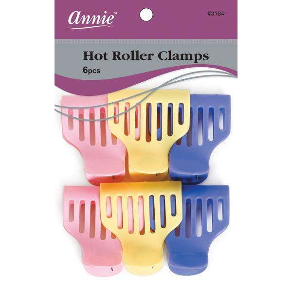 Annie Salon Hot Roller Hair Clamps, 6 Count, Assorted Color