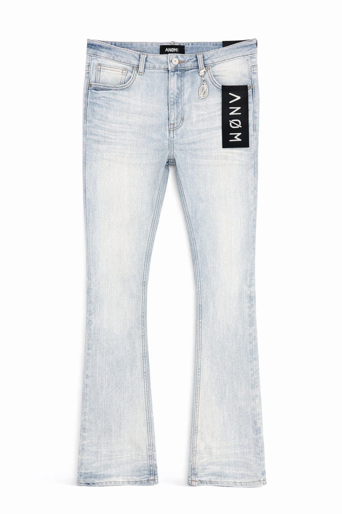 ANOM "Aura" Ice Blue Stacked Denim Jeans