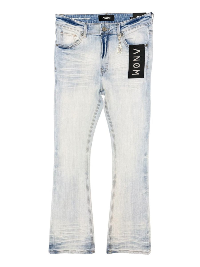 ANOM "Aura" Ice Blue Stacked Denim Jeans