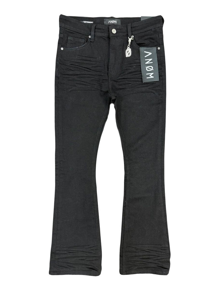 ANOM "Aura" Jet Black Stacked Denim Jeans
