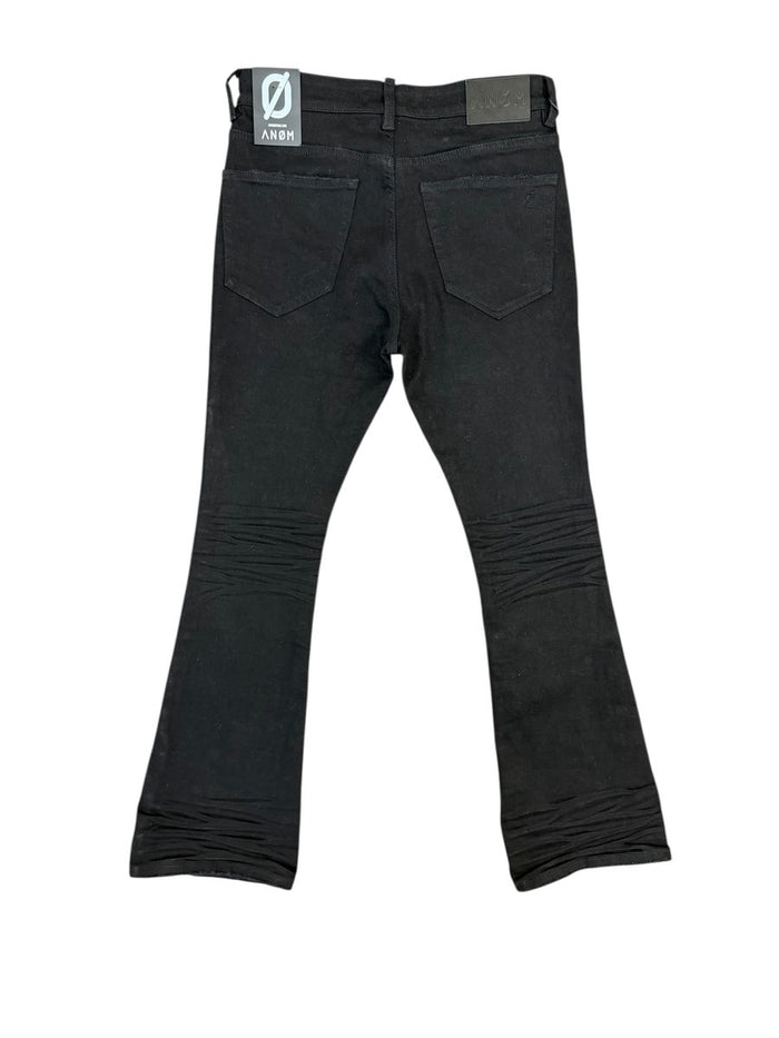 ANOM "Aura" Jet Black Stacked Denim Jeans