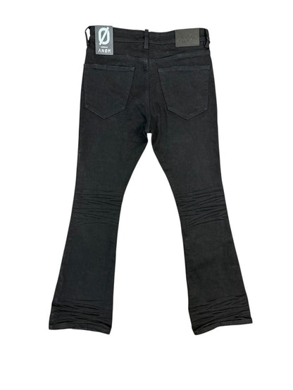 ANOM "Aura" Jet Black Stacked Denim Jeans