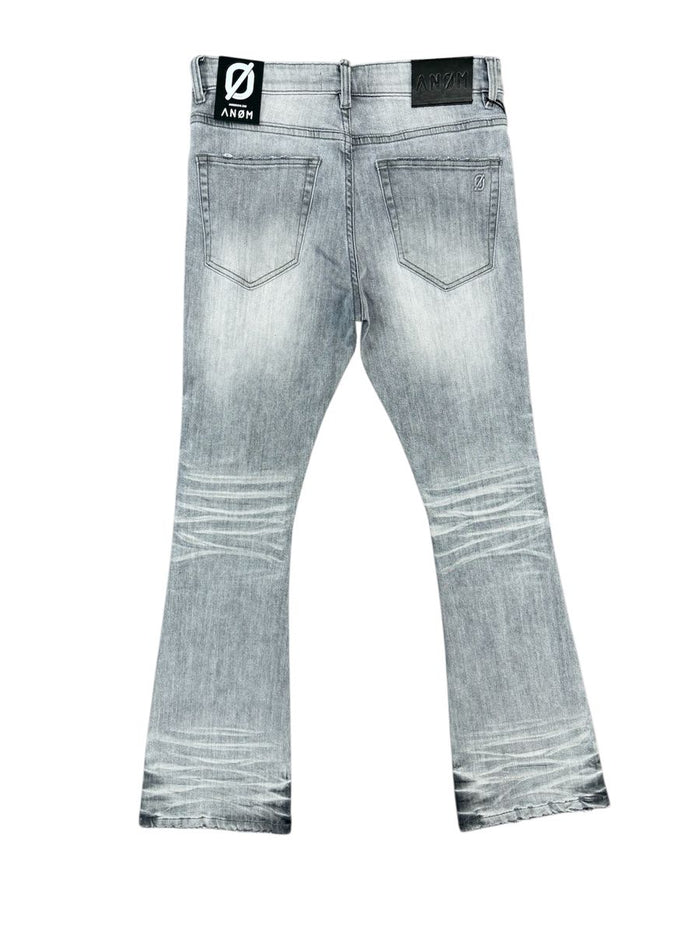 ANOM "Aura" Light Grey Wash Stacked Denim Jeans