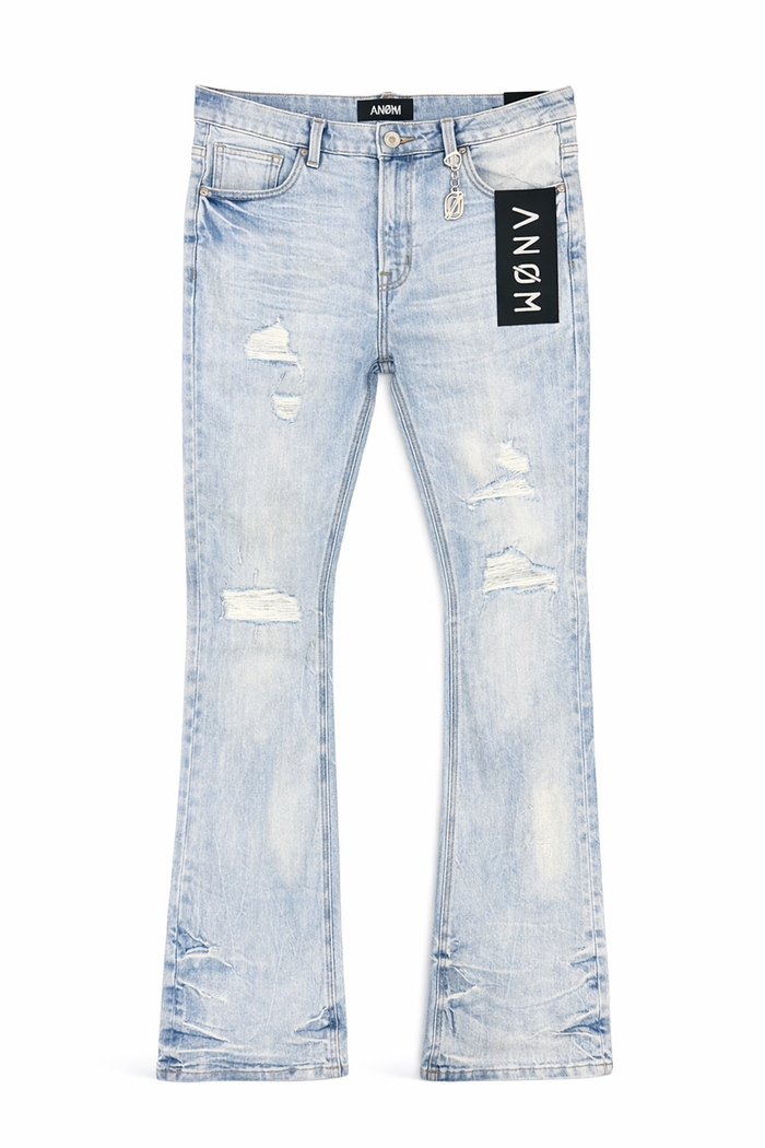 ANOM "Obscura" Light Blue Wash Stacked Denim Jeans