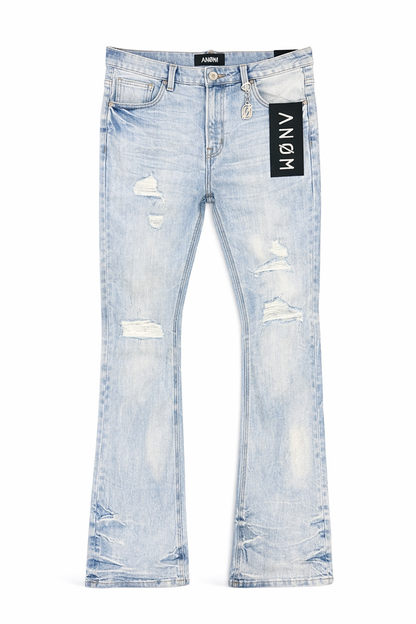 ANOM "Obscura" Light Blue Wash Stacked Denim Jeans
