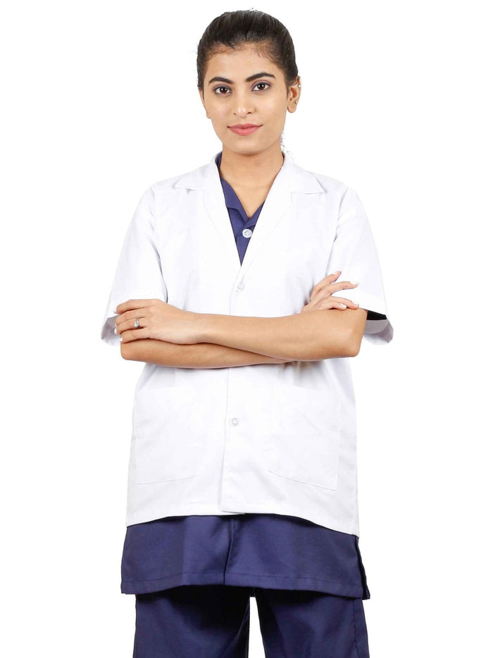 Apron Half Sleeves 3 Button - Stylish Half Sleeve Apron for Comfort and Functionality - J R GARMENTS