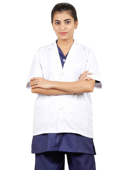 Apron Half Sleeves 3 Button - Stylish Half Sleeve Apron for Comfort and Functionality - J R GARMENTS