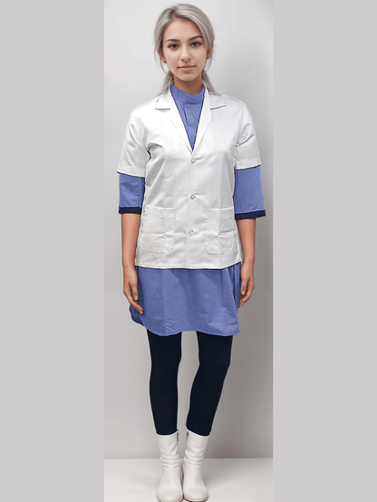 Apron Half Sleeves 3 Button - Stylish Half Sleeve Apron for Comfort and Functionality - J R GARMENTS