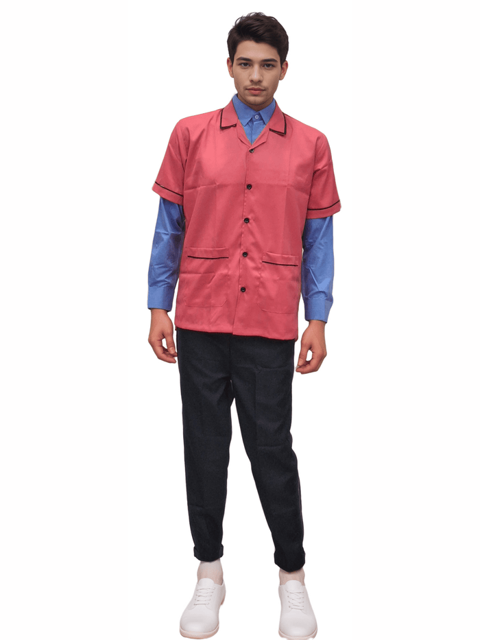 Apron Half Sleeves in Strawberry Colour - Perfect Half Sleeve Strawberry Apron - J R GARMENTS