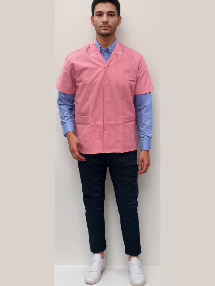 Apron Half Sleeves Pink - Stylish & Functional Pink Half Sleeve Apron - J R GARMENTS