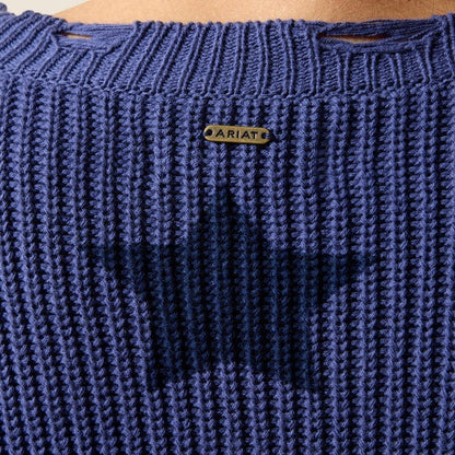 Ariat Womens Americana Sweaters - Indigo Knit