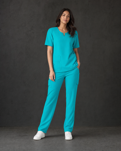 Avery Ladies Slim Leg Scrub Pant CSP943LL teal scrub set