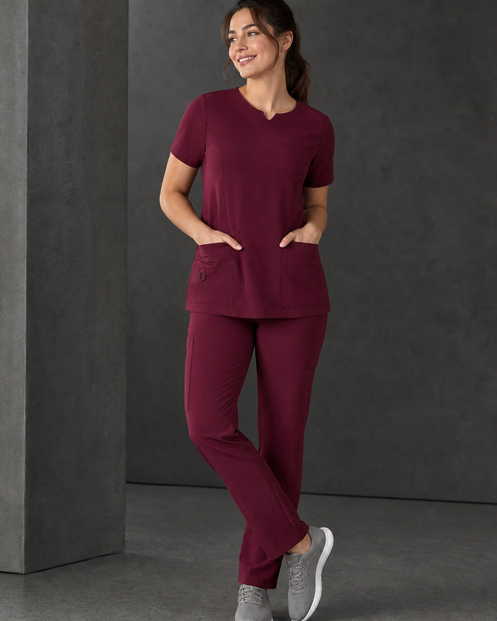 Avery Ladies Straight Leg Scrub Pant CSP944LL in Burgundy