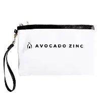 Avocado Zinc Black and White Vegan Leather Pouch