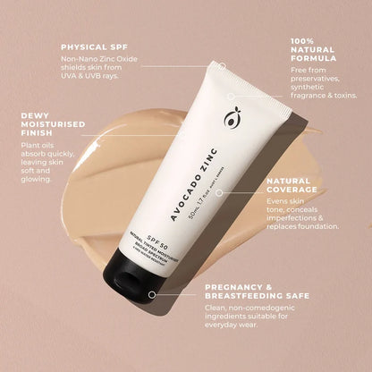 Avocado Zinc Tinted Moisturiser SPF50 - Light Medium