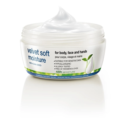 Avon Nutra Effects Velvet Soft Moisture with Chia Seed Body & Face & Hands Cream - 200ml
