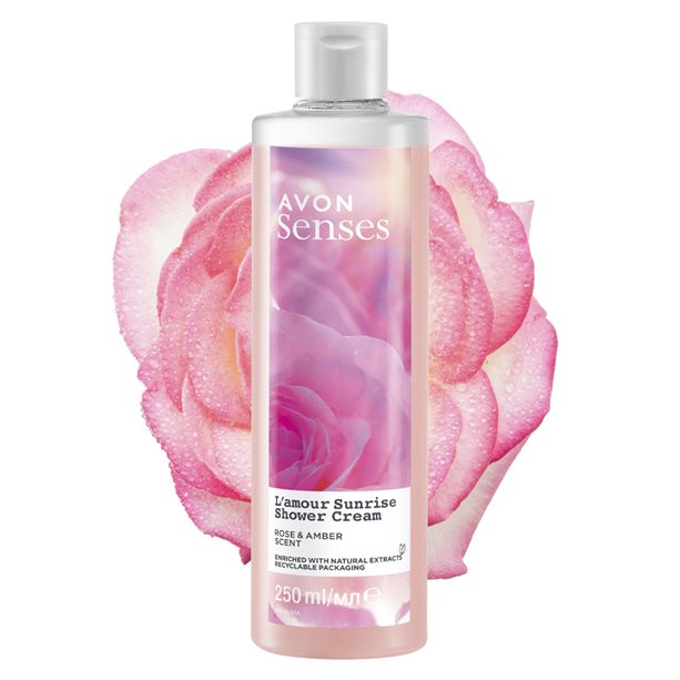 Avon Senses L'Amour Sunrise Rose & Amber Shower Cream - 250ml