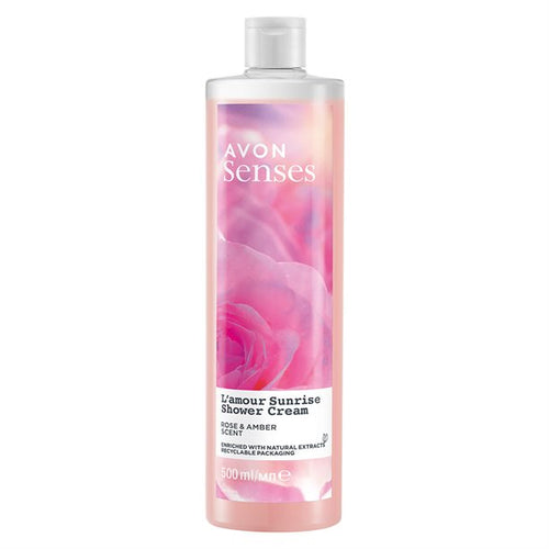 Avon Senses L'Amour Sunrise Rose & Amber Shower Cream - 500ml