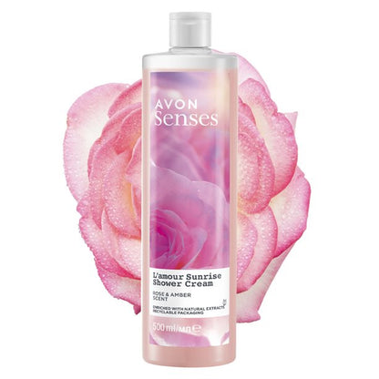 Avon Senses L'Amour Sunrise Rose & Amber Shower Cream - 500ml