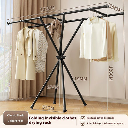 Balcony Clothes Rack Floor Movable Indoor
