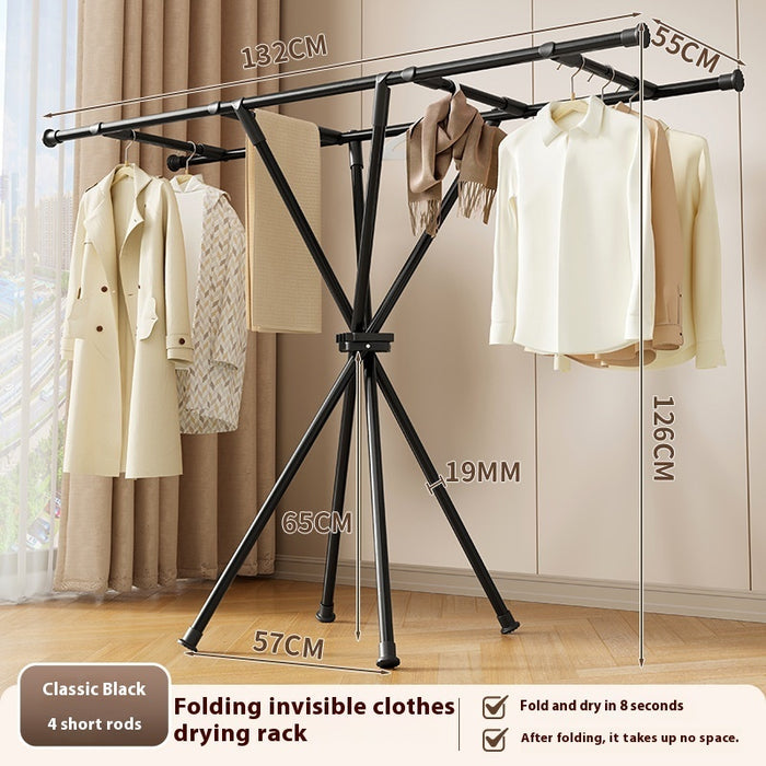 Balcony Clothes Rack Floor Movable Indoor